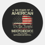 250ste Jubileum 250 jaar U Ronde Sticker (Voorkant)