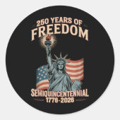 250ste Jubileum 250 jaar U Ronde Sticker (Voorkant)