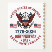250ste Jubileum 4 juli -  patriottische Planner (Achterkant)