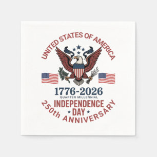 250ste Jubileum 4 juli -  patriottische Servet