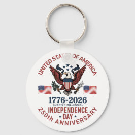 250ste Jubileum 4 juli -  patriottische Sleutelhanger