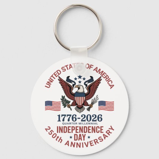 250ste Jubileum 4 juli - patriottische Sleutelhanger (Voorkant)