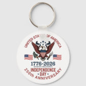 250ste Jubileum 4 juli - patriottische Sleutelhanger (Achterkant)