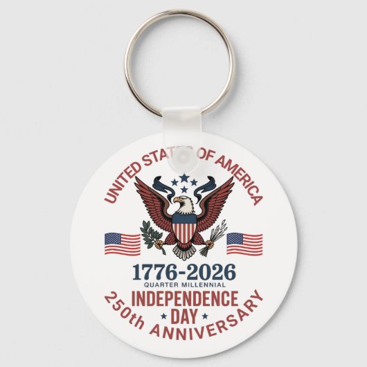 250ste Jubileum 4 juli -  patriottische Sleutelhanger (Achterkant)
