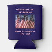 250ste Jubileum Amerikaanse Patriottische Vlaggen Blikjeskoeler (Achterkant)