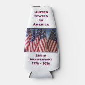 250ste Jubileum Amerikaanse Patriottische Vlaggen Flesjeskoeler (Voorkant)