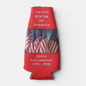 250ste Jubileum Amerikaanse Patriottische Vlaggen Flesjeskoeler (Voorkant)