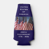 250ste Jubileum Amerikaanse Patriottische Vlaggen Flesjeskoeler (Voorkant)