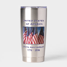 250ste Jubileum Amerikaanse Patriottische Vlaggen Geïsoleerde Drinkbeker