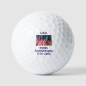250ste Jubileum Amerikaanse Patriottische Vlaggen Golfballen (Voorkant)