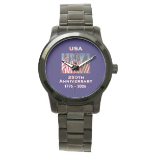 250ste Jubileum Amerikaanse Patriottische Vlaggen Horloge