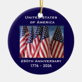 250ste Jubileum Amerikaanse Patriottische Vlaggen Keramisch Ornament (Voorkant)