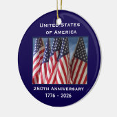 250ste Jubileum Amerikaanse Patriottische Vlaggen Keramisch Ornament (Links)