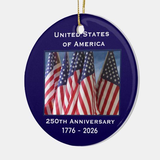 250ste Jubileum Amerikaanse Patriottische Vlaggen Keramisch Ornament (Links)
