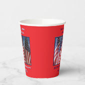 250ste Jubileum Amerikaanse Patriottische Vlaggen Papieren Bekers (Links)