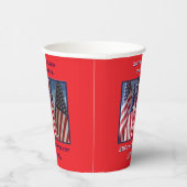 250ste Jubileum Amerikaanse Patriottische Vlaggen Papieren Bekers (Rechts)