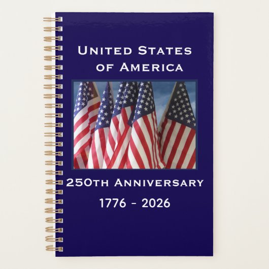250ste Jubileum Amerikaanse Patriottische Vlaggen Planner (Voorkant)