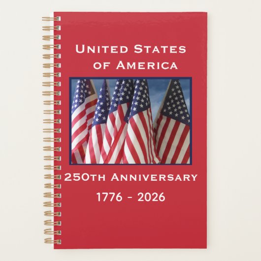 250ste Jubileum Amerikaanse Patriottische Vlaggen Planner (Voorkant)