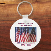 250ste Jubileum Amerikaanse Patriottische Vlaggen Sleutelhanger (Achterkant)