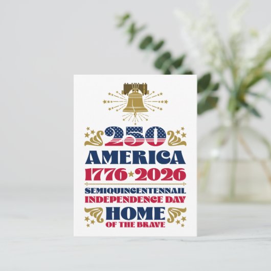 250ste Jubileum Onafhankelijkheidsdag Feestdagenkaart (Staand voorkant)