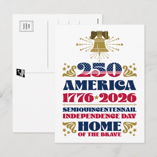 250ste Jubileum Onafhankelijkheidsdag Feestdagenkaart (Voorkant / Achterkant)