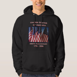 250ste Jubileum USA Patriotic Black Hoodie