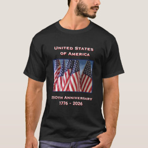 250ste Jubileum USA Patriotic Black T-shirt
