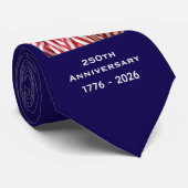 250ste Jubileum USA Patriotic Dark Blue en Red Stropdas (Opgerold)
