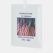 250ste Jubileum USA Patriotic Flags Premium Glas Ornament (Voorkant links)