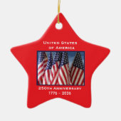250ste Jubileum USA Patriotic Flags Premium Keramisch Ornament (Voorkant)