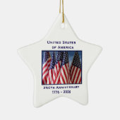 250ste Jubileum USA Patriotic Flags Premium Keramisch Ornament (Rechts)