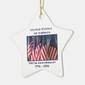 250ste Jubileum USA Patriotic Flags Premium Keramisch Ornament (Links)