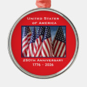250ste Jubileum USA Patriotic Flags Premium Metalen Ornament (Voorkant)