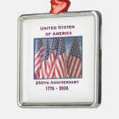 250ste Jubileum USA Patriotic Flags Premium Metalen Ornament (Links)