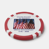 250ste Jubileum USA Patriotic Flags Premium Poker Chips (Enkel)