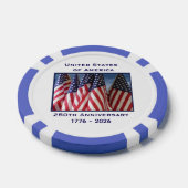 250ste Jubileum USA Patriotic Flags Premium Poker Chips (Enkel)