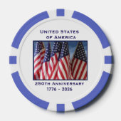 250ste Jubileum USA Patriotic Flags Premium Poker Chips (Voorkant)