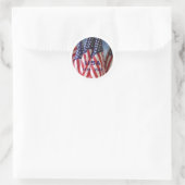 250ste Jubileum USA Patriotic Flags Premium Ronde Sticker (Tas)