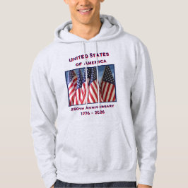 250ste Jubileum USA Patriotic Light Grey Hoodie