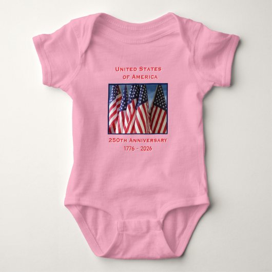 250ste Jubileum USA Patriotic Pink Romper (Voorkant)