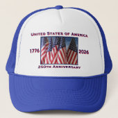 250ste Jubileum USA Patriotic Royal Blue Trucker Pet (Voorkant)