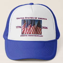 250ste Jubileum USA Patriotic Royal Blue Trucker Pet