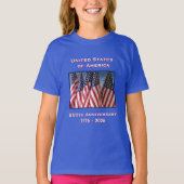 250ste Jubileum USA Patriottisch Blauw Kinder T-shirt (Voorkant)