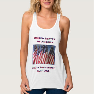 250ste Jubileum USA Patriottisch Wit Tanktop