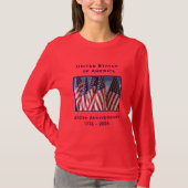 250ste Jubileum USA Patriottische Lange Mouw T-shirt (Voorkant)