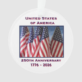 250ste Jubileum USA Patriottische vlaggen Acryl Ornament