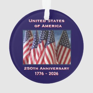 250ste Jubileum USA Patriottische vlaggen Acryl Ornament