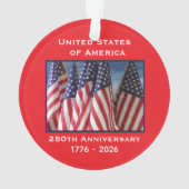 250ste Jubileum USA Patriottische vlaggen Acryl Ornament (achterkant)