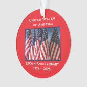 250ste Jubileum USA Patriottische vlaggen Acryl Ornament (voorkant)