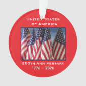 250ste Jubileum USA Patriottische vlaggen Acryl Ornament (voorkant)
